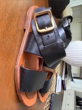 Celine Paris Leather Sling Back Gladiator Sandals